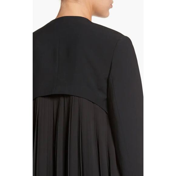 Trouve Nordstrom Black Pleated Flowy Chiffon Ethereal Back Open Jacket Blazer XS - Picture 7 of 10